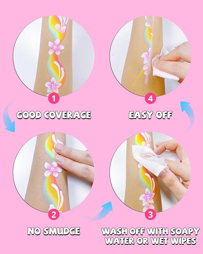 Anka Bella Professional Water Activated Rainbow Cake Face Paint（Summer Field）50gm,Hypoallergenic, Non-Toxic,Face Body Painting Makeup