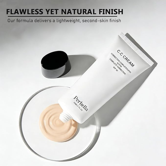CC Cream For Older Women,Cc Cream Self Adjusting For Mature Skin,Skin Tone Adjusting Cream SPF 43, Suitable for All Skin Types