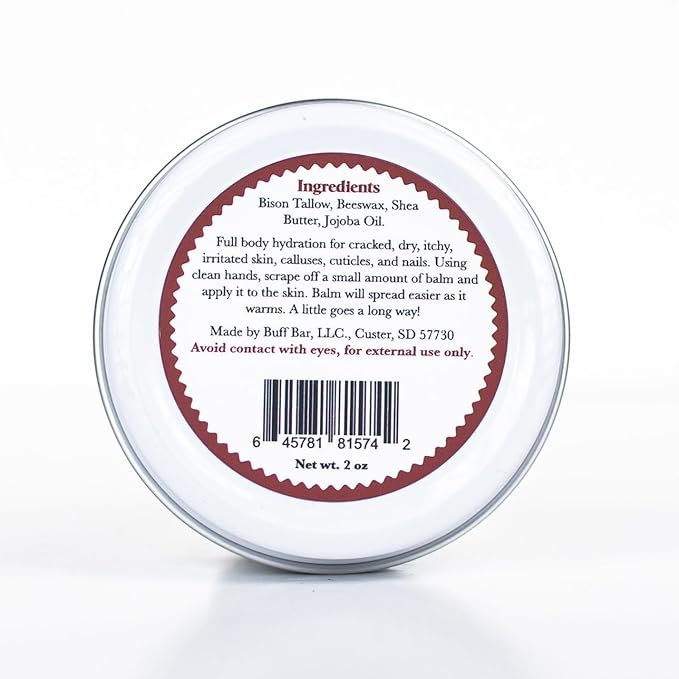 BUFF BAR Pure Bison Tallow Salve, Unscented, 2 Pack - No Irritating Ingredients, Simple & Clean, Body Butter, Full Body Hydration, Replaces Lotion, For Cracked, Rough, Irritated Skin