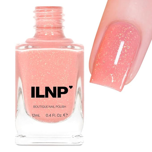 ILNP Whisper - Warm Pink Shimmer Jelly Nail Polish