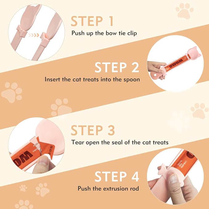 WRW Cat Treat Spoons for Lickable Treats and Wet Food, 3 Pcs