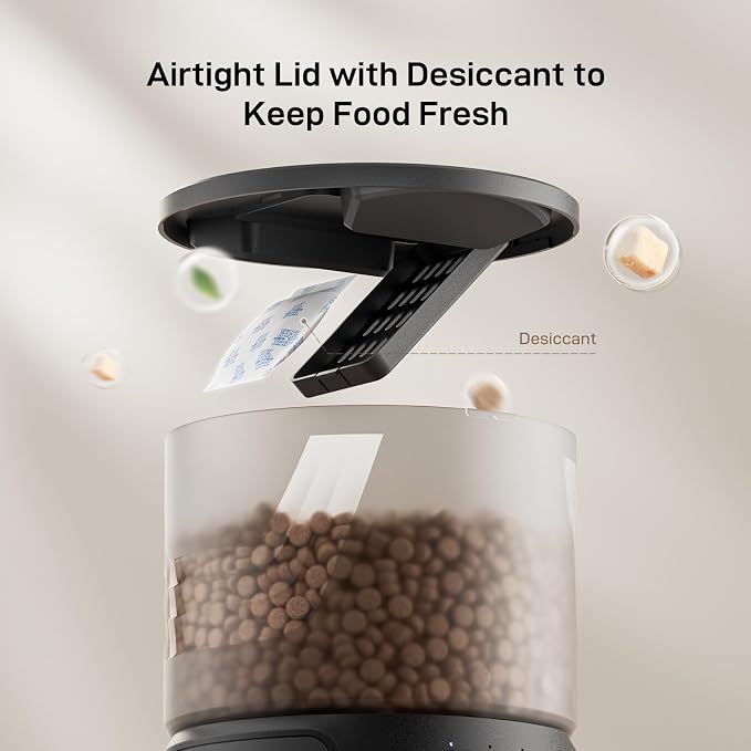 IMIPAW PET Automatic Cat Feeder: 3L Auto Food Dispenser with Timed Feeding| 6 Meal Programmable& 1-20 Portion Precise Control- Easy to Clean & Setup for Cat Indoor| Desiccant Bag Keep Food Fresh