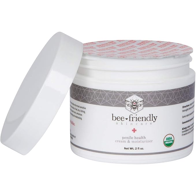 BeeFriendly Organic Penile Health Creme, USDA Certified Cream, Natural Moisturizer Aids With Dry, Chafed, Itchy, Irritated & Sensitive Male Skin 2 oz