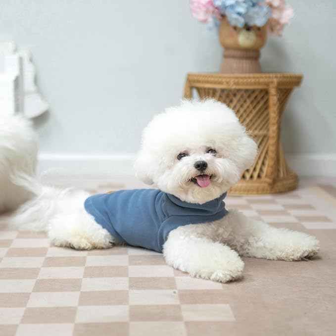 Cat Sweater Warm Fleece Pet Clothes for Cats Only | Soft Cat Vest Puppy Hoodie Coat, Fall Cold Winter Sweatshirt Pullover Clothing also for Small Dogs, Blue L