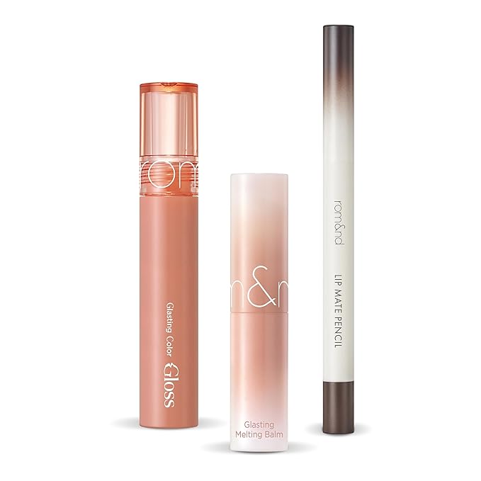 rom&nd Volume Hack Trio Mocha Mousse Lip Set | K-Beauty Plumping Gloss, Hydrating Balm & Smooth Liner | Achieve Defined, High-Shine Lips for Viral Looks.