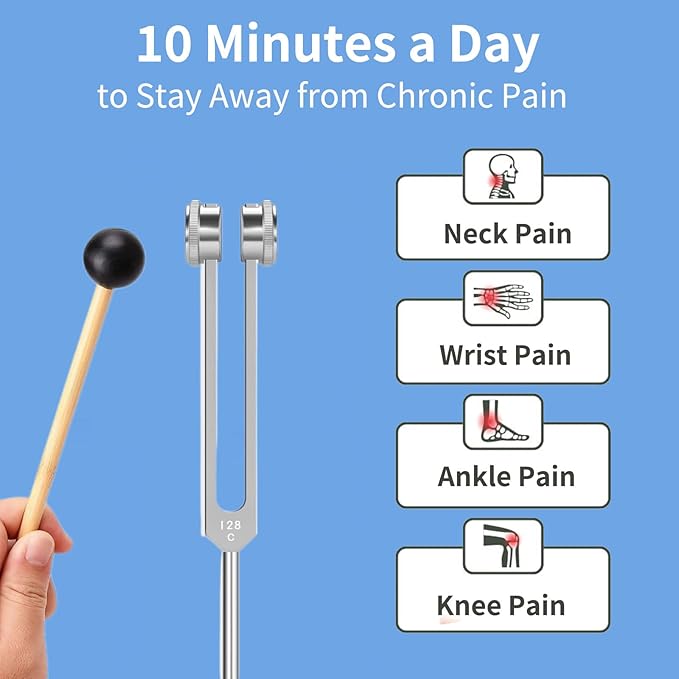 Propelify 128 hz Healing Instrument, Aranovia 128 hz - Healing Tuning Fork, Perfect for Chakra Healing, Sound Therapy, and Meditation — Ideal Gift Choice