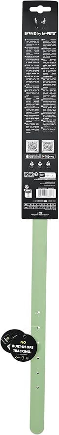 M-PETS Bond NFC Dog Collar – Waterproof Silicone Smart Collar with NFC Tag, Adjustable, No Battery Required – Multiple Sizes & Colors (Green, M)