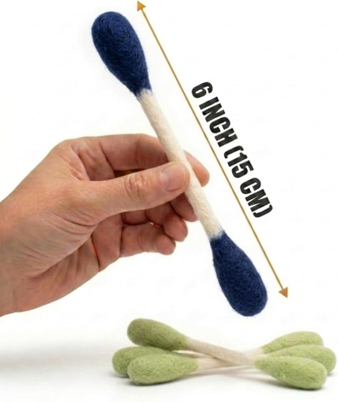 Glaciart One Swabs Cat Toys with Catnip - 6 Pk | Durable for Chew, Cute Cat Toys Interactive Kitty for Boredom, Exercise, & Play | Filled w/Organic Catnip for Anxiety & as Digestive Aid | Gift Idea