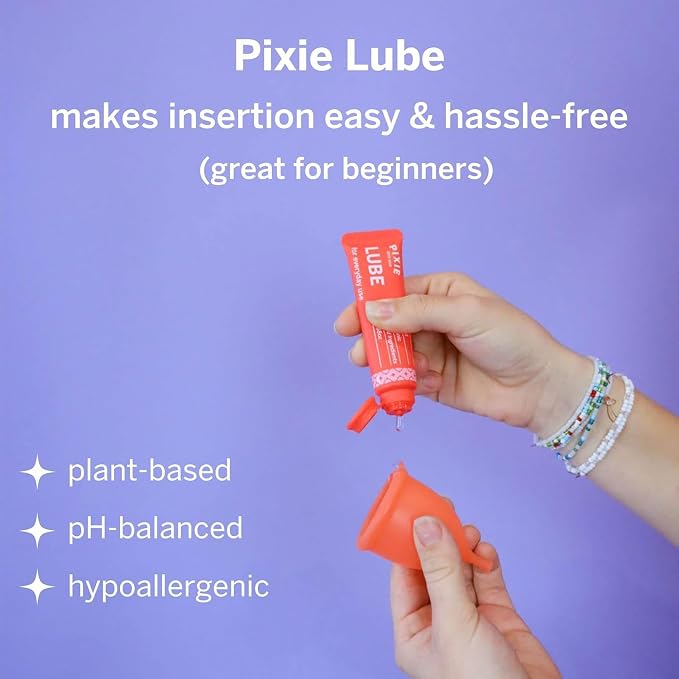 Pixie Cup Teen Menstrual Cup Kit - Best First Period Cup Starter Kit - Wash, 20 Wipes, Lube, Public Restroom Carry Cup & Storage Bag - Proven to Be What You Need to Become A Successful Cup User