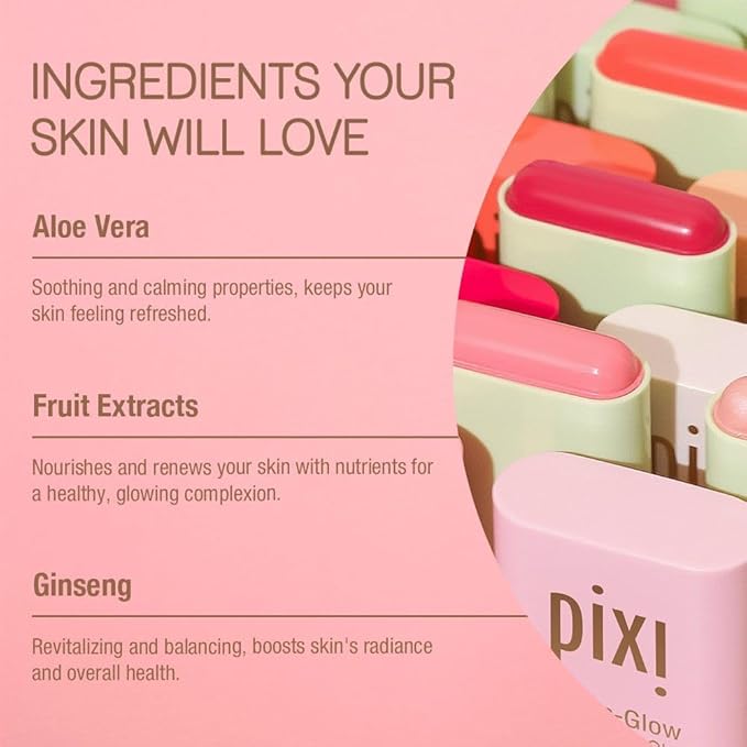 Pixi Beauty Beaming Bliss On-the-Glow Trio | Hydrating Tinted Moisture Stick Blush, Bronzer, and Highlighter Set | Travel Size, Vegan, and Paraben-Free