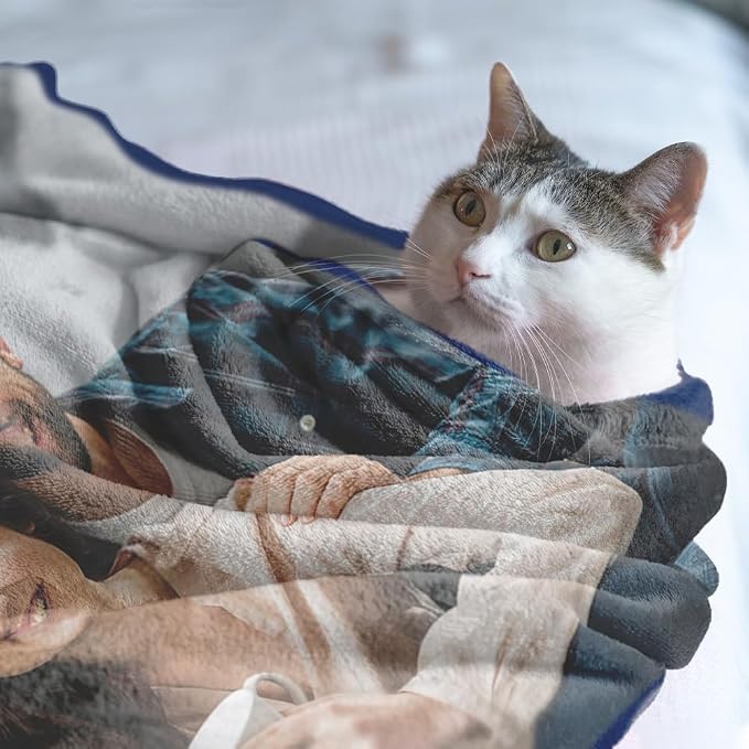 Ships Next Day, Custom Sherpa Fleece Blanket with Photos Text Soft Warm Custom Blanket Personalized Couples Gifts for Boyfriend Girlfriend Customized Picture Blanket Gifts for Christmas Valentines Day