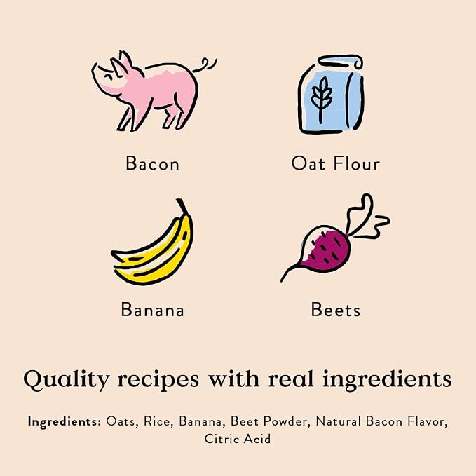 Bocce's Bakery Banana Bacon Crispy Dog Treats, 10 oz | Oven Baked, Wheat-Free Everyday Crispy Dog Treats - Made with Real, Limited Ingredients and Baked in The USA