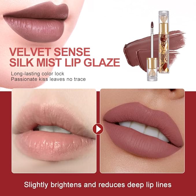 Velvet Matte Lip Stain – Long Lasting Waterproof Liquid Lipstick, Transfer-Proof Lightweight Lip Gloss, Non-Sticky Soft Matte Lip Tint with High Pigment, Smudge-Proof Lip Stain for All-Day Wear #75A