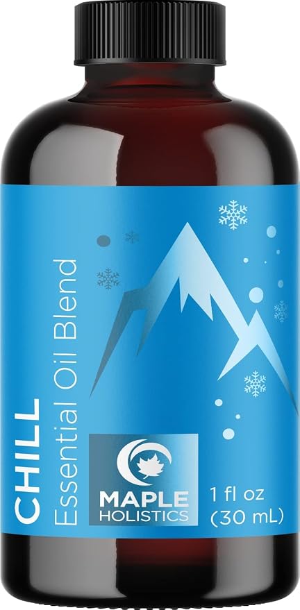 Maple Holistics Essential Oil Set - Breathe Chill and Energize Essential Oil Blends for Diffuser Aromatherapy and Baths - Relaxing Essential Oils for Diffusers for Home