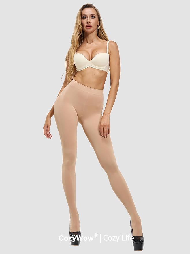 CozyWow Women's 80D Soft Opaque Tights, High Waist Solid Color Womens Tights with 30+ Colors