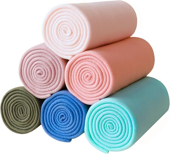 ZYFZCYBL Fleece Blanket Bulk Pack of 6 Cozy Fleece Throw Blankets 50x60 Warm Soft Lightweight Breathable Pet-Friendly for Bed Sofa Camping Wedding Gifts (Assorted 2)