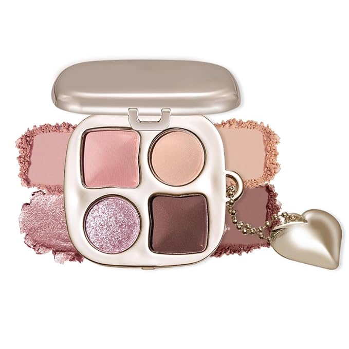 Cool Pink Neutral Nude Eyeshadow Palette with Mirror, Matte & Glitter Mini Eye Shadow Kit, High Pigment Blendable Long-Lasting Romantic Rose Makeup Palette for Blue, Green & Brown Eyes 2