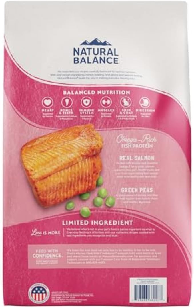 Natural Balance Limited Ingredient Cat Food, Salmon & Green Pea, 10 lb | Grain-Free, Soy-Free, and Corn-Free Dry Cat Food, Balanced Nutrition for Adult Cats, Single Animal Protein