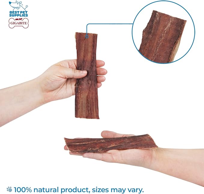 GigaBite Beef Esophagus Dog Treats Strips - 6 Inch , 22 Pack | All Natural, Single-Ingredient Beef Gullet Chews, High Protein, Rawhide Free, Supports Dental Health