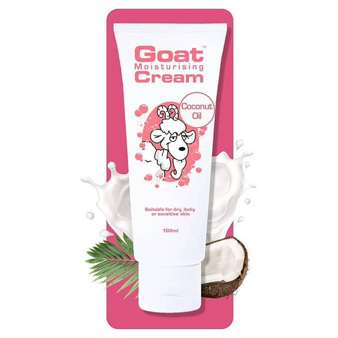 Goat Milk Cream with Coconut Oil, 100ml – Moisturizing Hand & Body Cream with Aloe Vera, Shea Butter, Vitamin E – For Soft, Smooth, Hydrated Skin