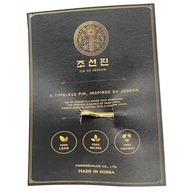 ThinkerValue Pin of Joseon - Korean Traditional Style Hairpin Accessory, Hair Clips, Alloy Base with Gold Plating, Ideal for Gifts or Souvenirs (Texture Gold)