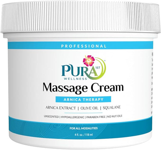 Arnica Therapy 4 Fl oz Massage Cream, Arnica Extract, Professional, Massage Therapy, Deep Tissue, Unscented, Hypoallergenic, Natural Ingredients, Skin Hydrating, Moisturizing, Muscle Relief