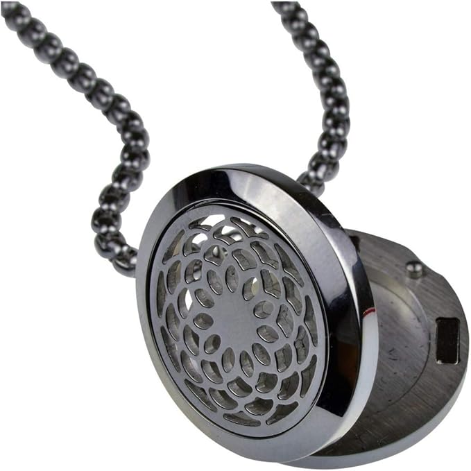 mEssentials Sunflower Essential Oil Diffuser Necklace Gift Set - Includes Aromatherapy Pendant, 24" Stainless Steel Chain, Refill Pads and 1-10ml Bottle of Inner Calm 100% Essential Oil