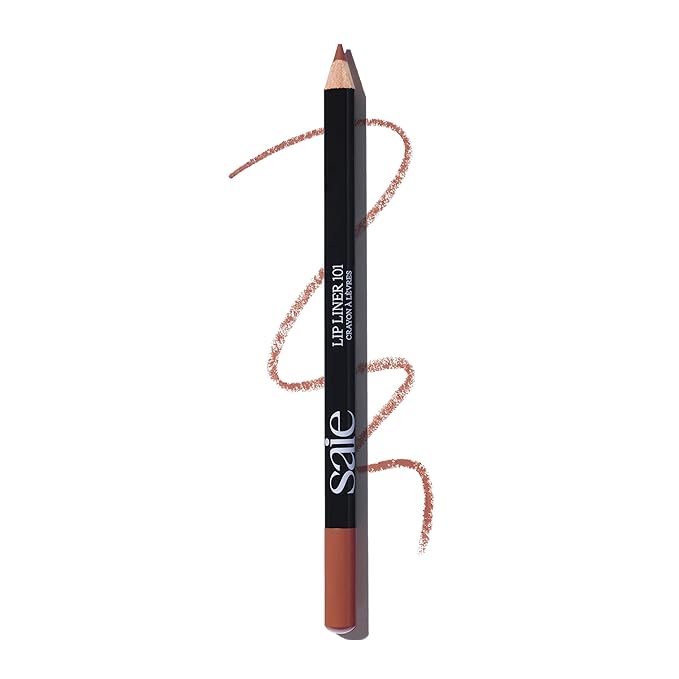 Saie Lip Liner 101 - Lip Pencil Made with a Creamy, Soft Matte Formula for a Naturally Framed or Fully Filled Look - Supercharged with Shea Butter & Jojoba Oil - Flirt (.05 oz)