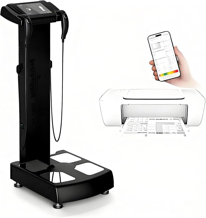Professional 3D Scanner Analyzer Body Composition Analysis Height Weight Body Fat Percentage Visceral Fat Test, Body BMI Measuring with Printer Black