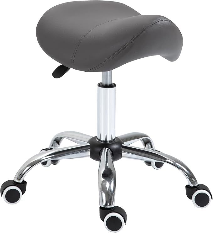 Saddle Stool Rolling Chair for Medical Massage Salon Spa Drafting,Adjustable Height Hydraulic Stool with Wheels for Tattoo Massage Nail-Tech