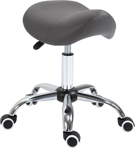 Saddle Stool Rolling Chair for Medical Massage Salon Spa Drafting,Adjustable Height Hydraulic Stool with Wheels for Tattoo Massage Nail-Tech