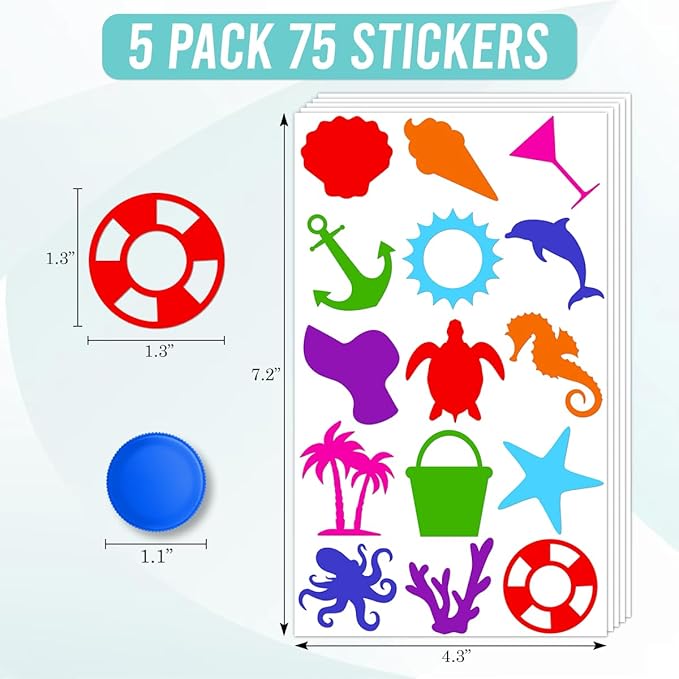 75 Pack Beach Tanning Stickers for Body Women Adults Girls Tattoo Sticker Cute Funny Outdoor Supplies Indoor Beds Sunbathing Accessories Summer Essentials Self Adhesive Small Decals