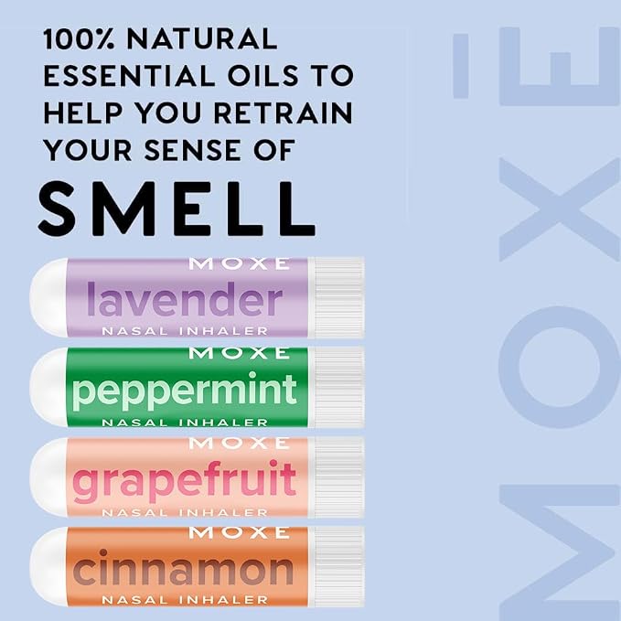 MOXE Scent Training Kit, Made in USA, Scent Diversification, 4 Essential Oil Fragrances, Olfactory Regeneration, Olfactory Expansion, Natural Therapy for Anosmia, Guidebook & Log, Phase 2