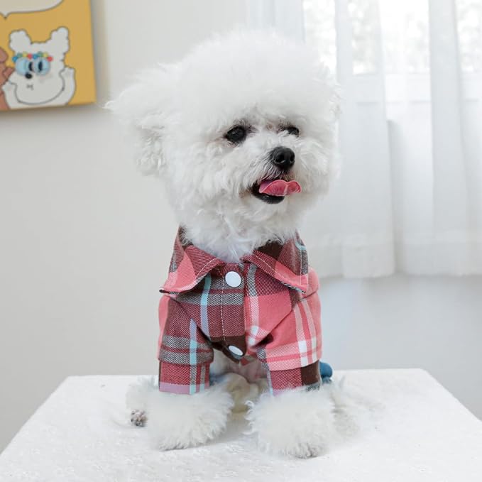 Dog Stylish Overalls Comfortable Puppy One Piece Outfits Summer Bib Overalls for Small Dogs Cute Pet Jumpsuit Onesie Chihuahua Yorkies Birthday Holiday Clothes Costume