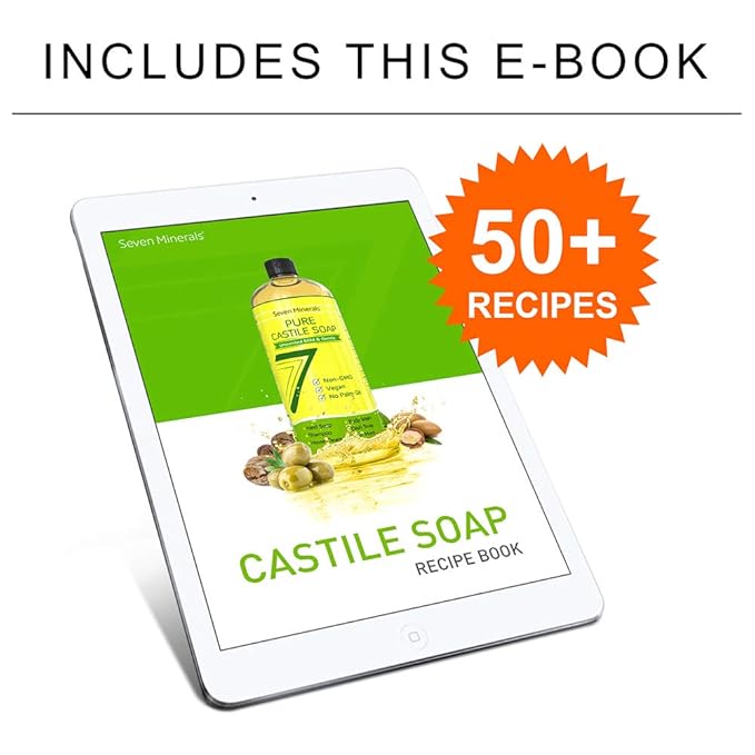 Pure Castile Soap, Sweet Orange - No Palm Oil, GMO-Free - Gentle Liquid Soap For Sensitive Skin & Baby Wash - All Natural Vegan Formula with Organic Carrier Oils (33.8 fl oz)