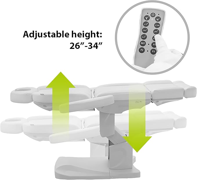 SKINACT Bellage Electric Treatment Table (Chair) 4 Electric Adjustable Motors (White)