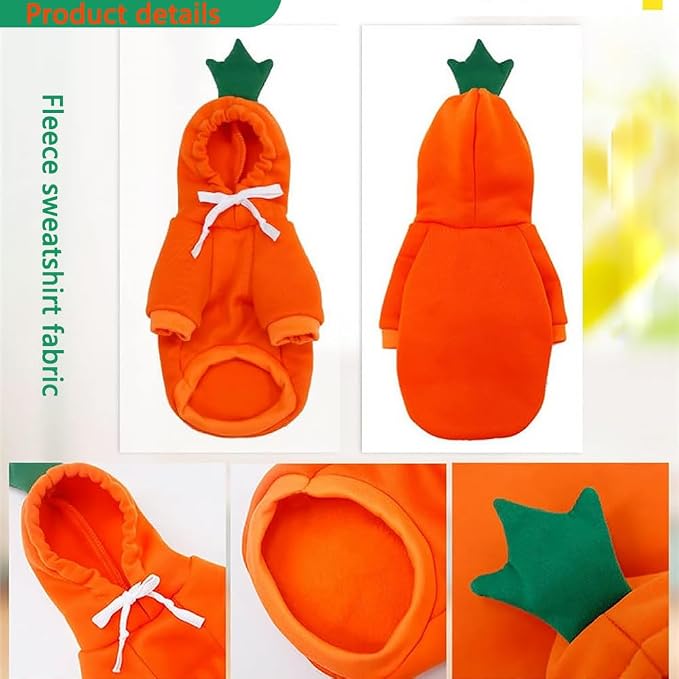 Dog Hoodie Warm Autumn Winter Pet Sweatshirt (Orange Carrot Hoodie,M) | Cute styling Pet Clothing Coat For 2-25 Lbs Small Medium Dog Cat French Bulldog Chihuahua Pug Boston Terrier Poodle Dachshund