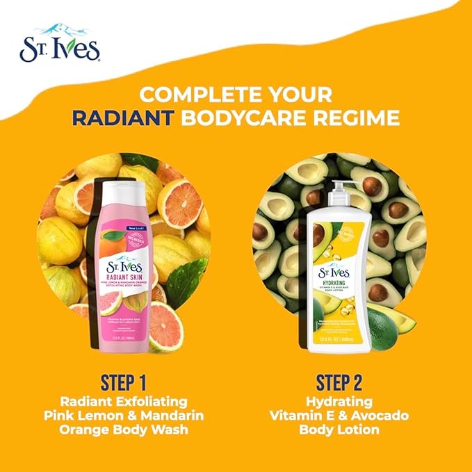 St. Ives Hydrating Hand & Body Lotion Moisturizer for Dry Skin Vitamin E & Avocado Made with 100% Natural Moisturizers 21 oz