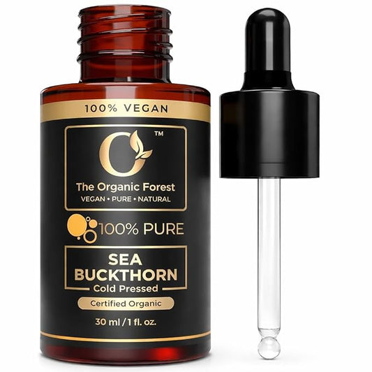 Organic Sea Buckthorn Oil Cold Pressed - 100% Pure Seabuckthorn Oil for Face, Skin & Hair | Anti-Aging, Acne & Dry Skin Care