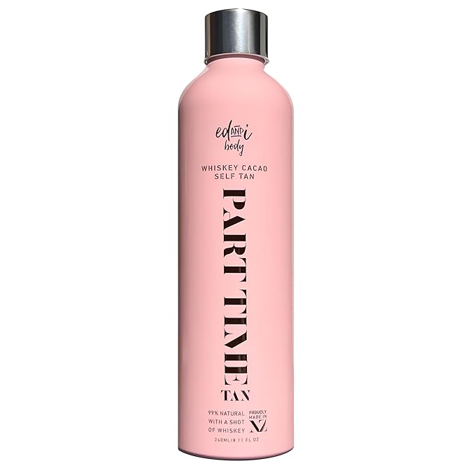 ed&i PART TIME Self Tanner With Natural DHA Whiskey Cacao, Self Tanning for Women, Natural Long Lasting Body Sunless Tan, Leg Tanner for Women, Buildable Golden Glow Tanning Products, 8.45 oz