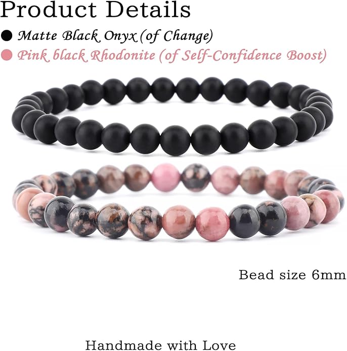 NCB 2.3-Piece 4mm Natural Crystal Gemstone Stretch Bracelets – Handmade Reiki Energy Healing Jewelry for Meditation,Yoga, Unisex