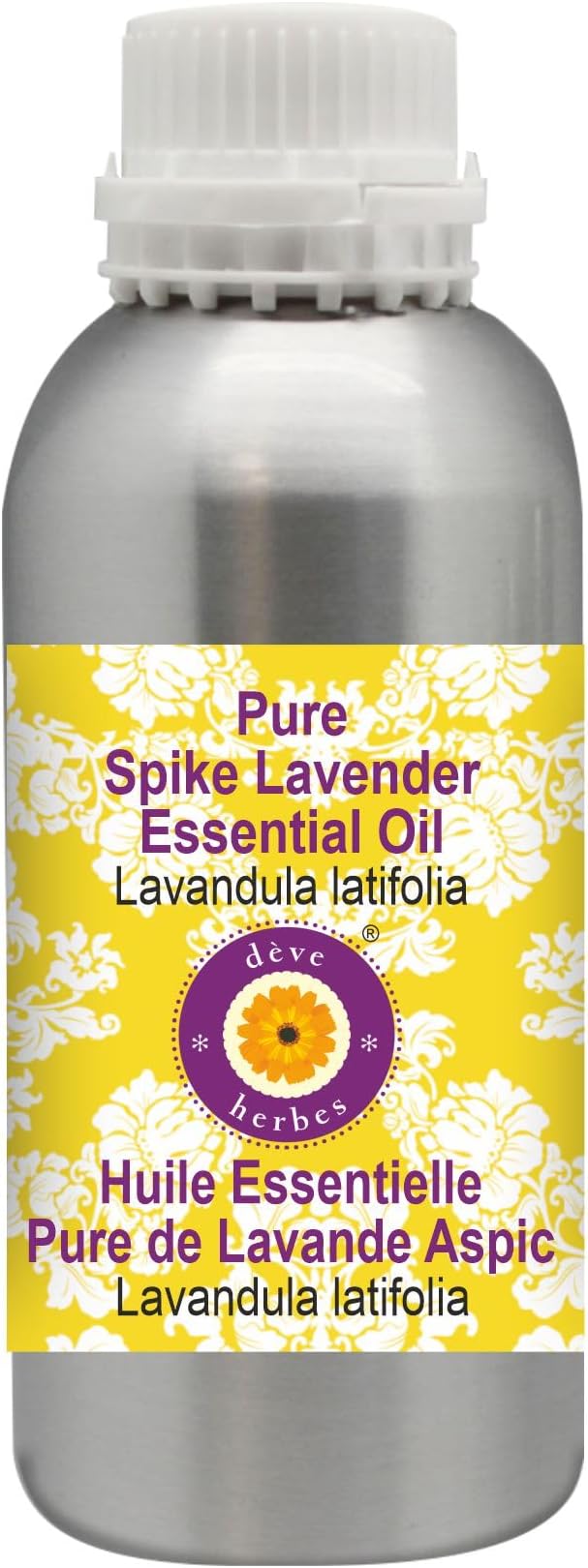Deve Herbes Pure Spike Lavender Essential Oil (Lavandula latifolia) Steam Distilled 1250ml (42 oz)