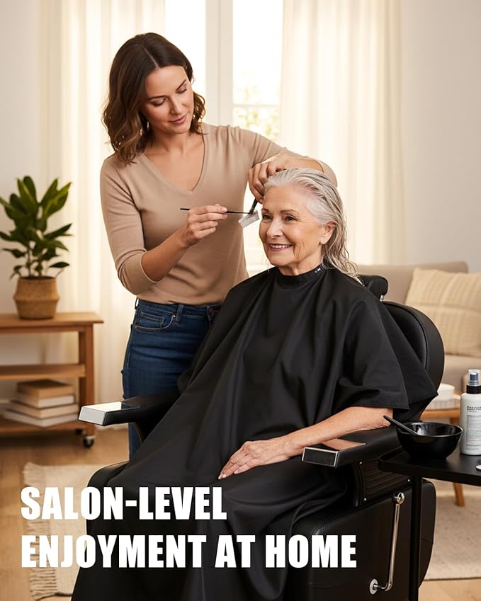 Barber Salon Chair for Hair Stylist, Reclining Chairs with Heavy Duty Hydraulic Pump, Styling Chair for Barbershop Spa Salon Home Studio (Black & Silver)