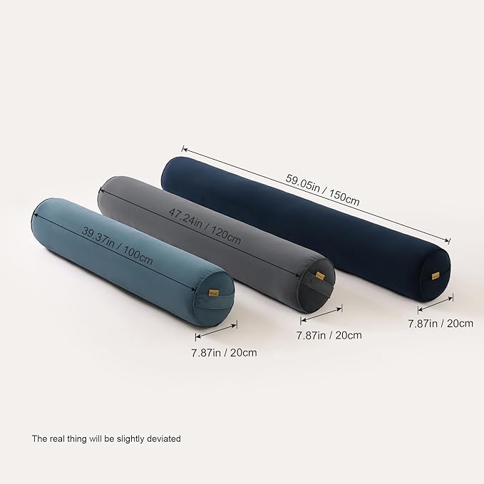 Body Pillow for Adults,Long Round Pillow,Big Cylindrical Pillow,Large Full Bolster Pillows for Side Sleepers (Charcoal Gray, 47.24"*7.87")