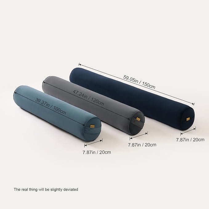 Body Pillow for Adults,Long Round Pillow,Big Cylindrical Pillow,Large Full Bolster Pillows for Side Sleepers (Slate Blue, 39.37"*7.87")