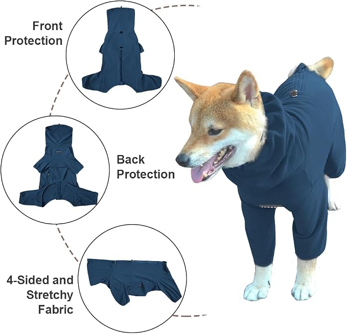 Dog Pajamas for Large Dogs,Extra Large Stretch, Suitable for Adult, Medium-Sized Dogs, Large Pet Jumpsuit Four-Legged Dog Clothes, Pet Clothing. (Blue, 2XL)