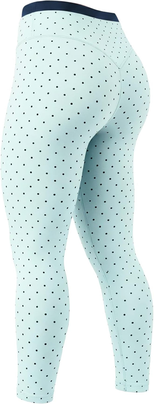 Aoxjox Women's High Waisted Workout Dual Core Leggings Color-Block Dual‑Layer Waist Buttery Soft Gym Yoga Pants 27"