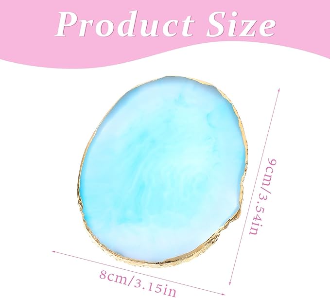 3 Pcs Resin Nail Art Palette, Makeup Mixing Palette, Nail Art Painting Gel Palettes Mixed Color Palettes Gold Edge Nails Gel Color Makeup Display Board Nails Arts Display Board Makeups Mixing Tray