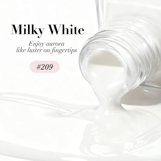 AZUREBEAUTY Milky White Translucent Nail Polish – Quick Dry, Long-Lasting, Natural Jelly Glossy Finish for DIY Manicure & Nail Art, Salon Quality for Women
