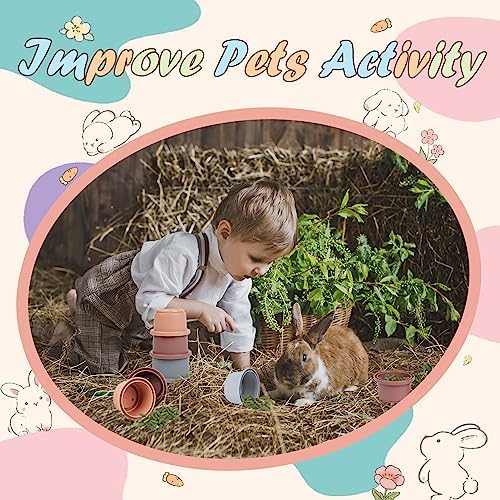 Stacking Cups for Rabbits, 8PCS Stackable Bunny Toys for Small Pets